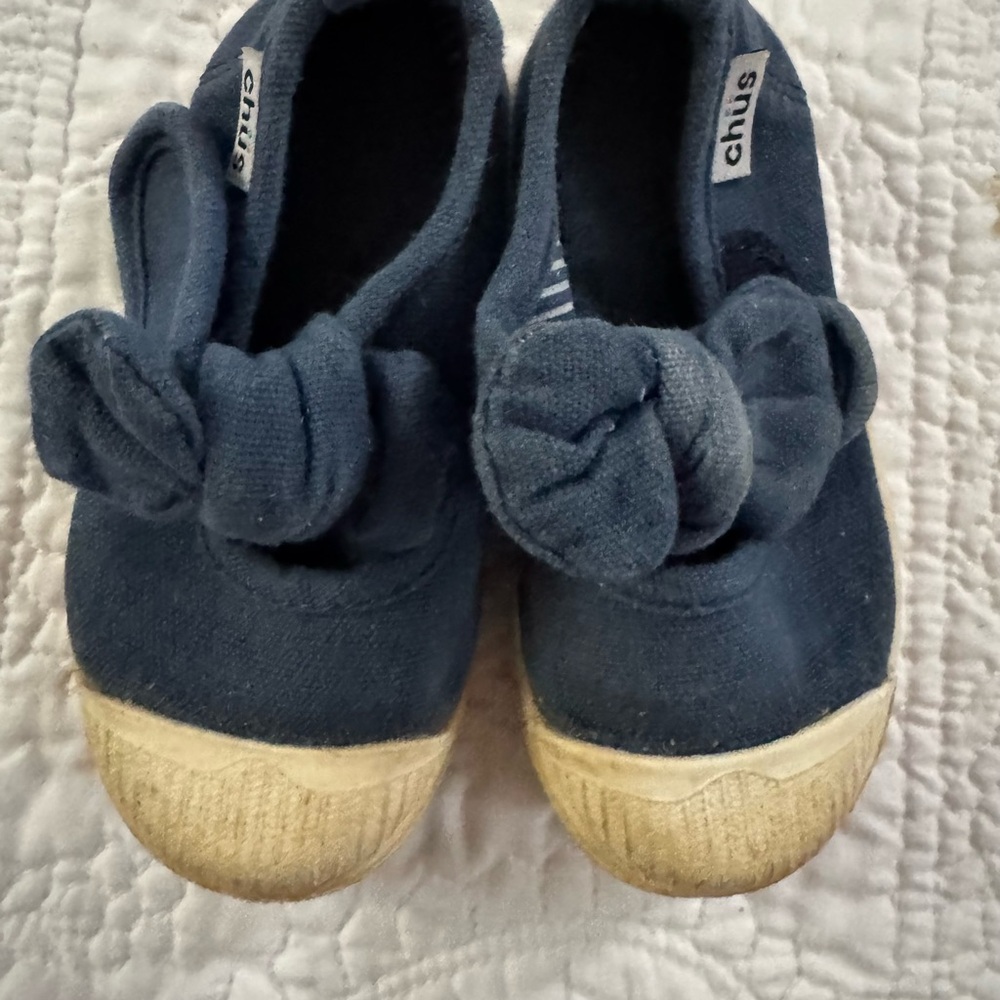 Chus Navy Baby Walker Shoes with Bow